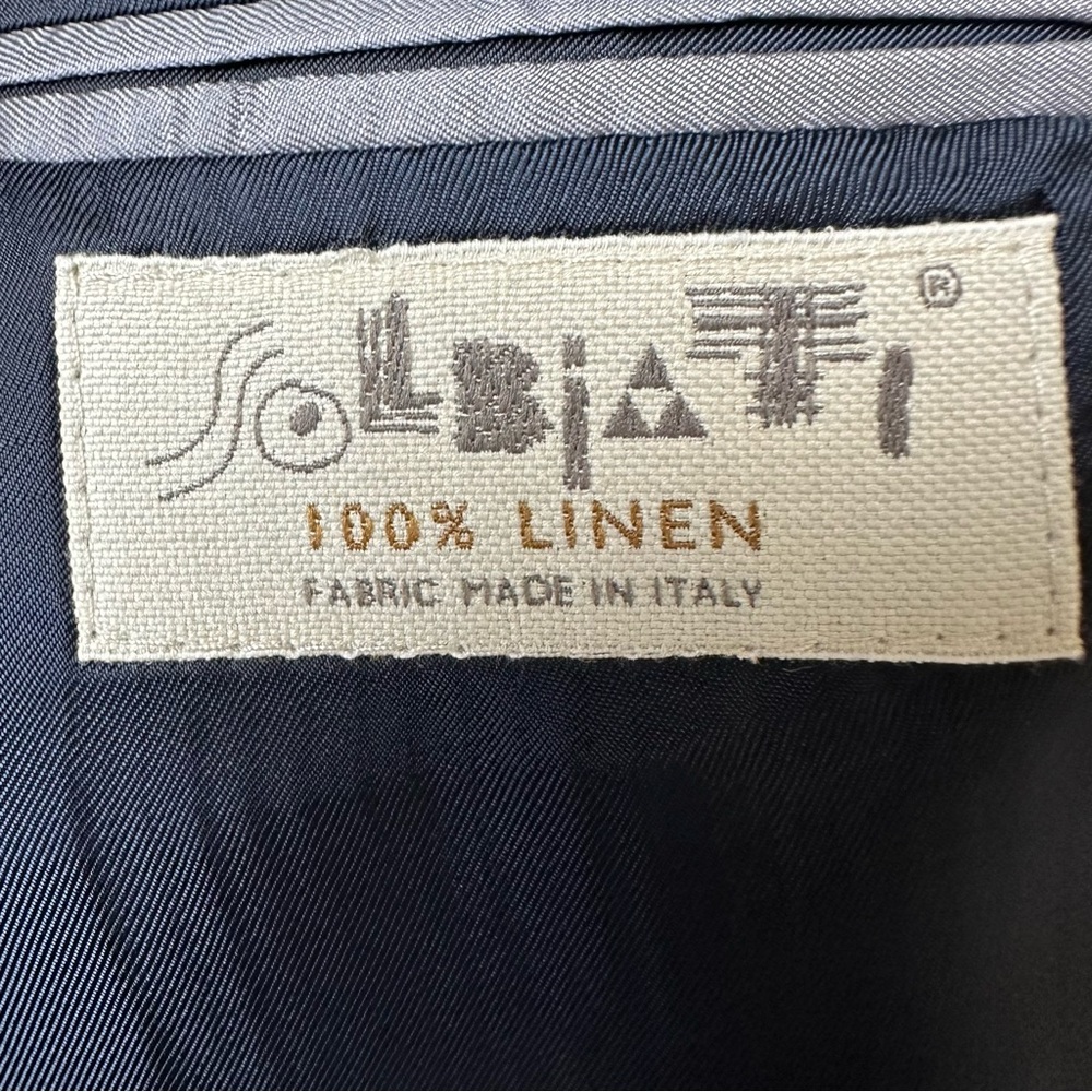 Solbiati 100% Linen Men's Classic Navy Blazer - Picture 7 of 9